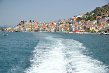 Fototapeta premium Greek Island Yacht holidyas Summer vacation