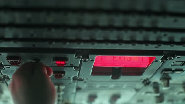 Pilot turned on emergency exit signal