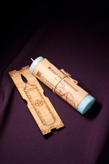 Fototapeta premium The magic candle on a colored background