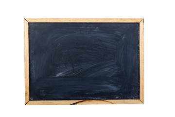 Empty black chalkboard isolated on white.