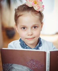 Schoolgirl with a book