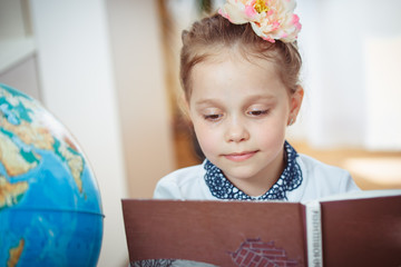 Schoolgirl with a book