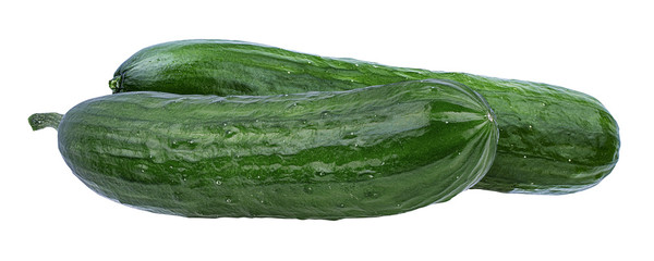 Fresh cucumber isolated on white background with clipping path