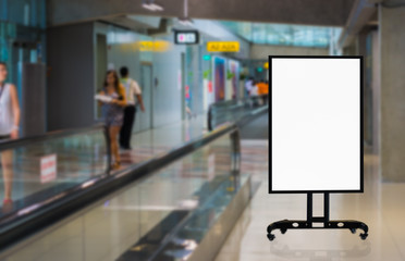 Obraz premium Blank billboard posters in the airport,Empty advertising billboard at aerodrome.