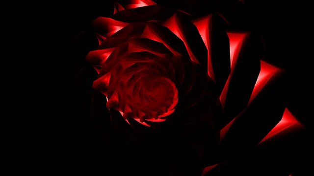 4k Abstract swirl spiral shell glass crystal jewel tunnel hypnosis background.