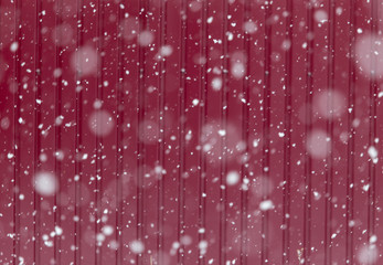 Snow in flight on nature as background