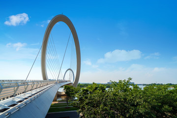 Modern bridge located in Nanjing, China