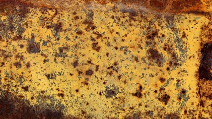 gelbe stahlplatte mit rost