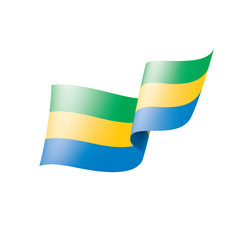 Gabon flag, vector illustration on a white background.