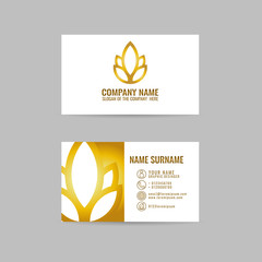 Business card design idea. Yoga logo template. Yoga`s symbol -lotus