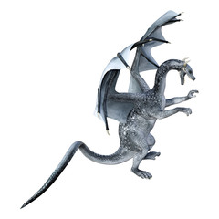 3D Rendering Fantasy Dragon on White