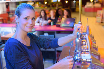 working at the bar