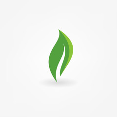 Green Leaf Icon Vector Illustrations