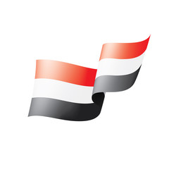 Yemeni flag, vector illustration on a white background.