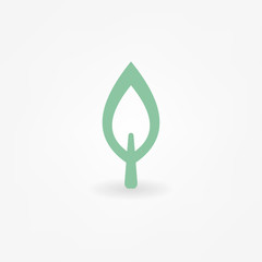 Green Leaf Icon Vector Illustrations