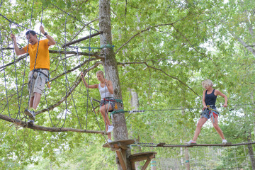 climbing in adventure park