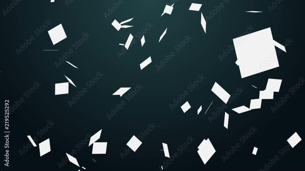 Poster abstract motion white square on dark background.pattern of white shape moving.