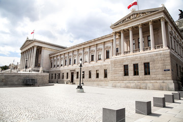 Parliament building in Vienna, Austria.