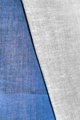 Dark and light jeans fabric. Blue jeans background