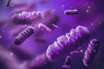 Abstract purple bacteria over purple