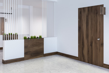 Empty hotel or office corridor corner