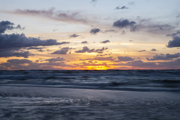 romantic sunset on the beach