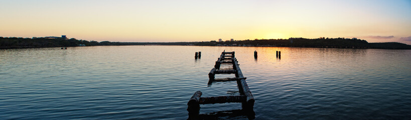 beatiful sunset in cienfuegos bay