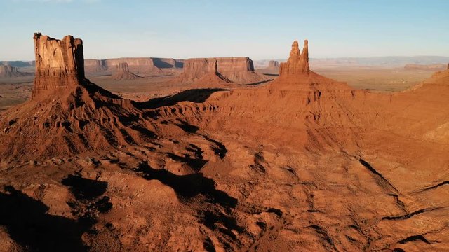 Scenic landscape near the Oljato&ndash;Monument Valley. Aerial view, from above, drone shooting. Arizona - Utah border

