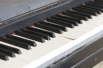 Vintage old piano keyboard