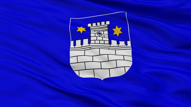 Cakovec City Flag, Country Croatia, Closeup View