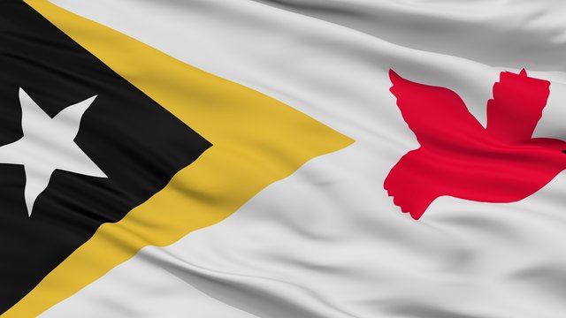 Baucau City Flag, Country East Timor, Closeup View