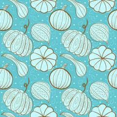 Pumpkins seamless pattern