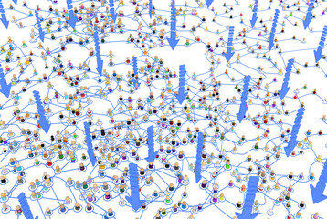 Cartoon Crowd Layered System, Descend