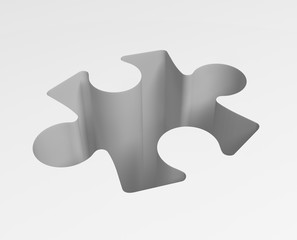 Obraz premium Jigsaw Puzzle Piece Drop White