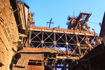 Fototapeta na wymiar The abandoned metallurgical plant