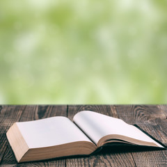 a book on the background of wood