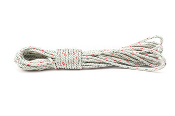 nylon rope bundle on white background