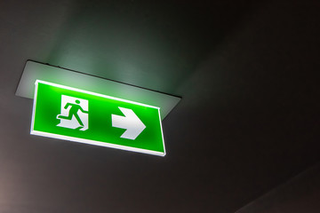 Fire exit ,green emergency exit sign