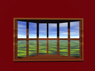 Ausblick aus Wohnzimmer Fenster ins Grüne