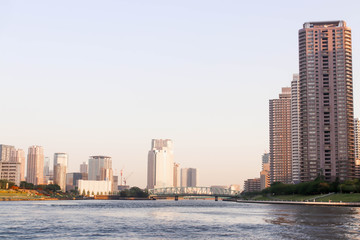 Naklejka premium Landscape of sumida river viewpoint ,tokyo