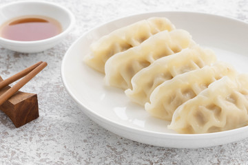 japanese Gyoza with pork meat and on a plate