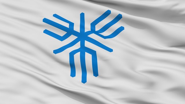 Sakai City Flag, Country Japan, Osaka Prefecture, Closeup View