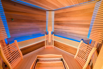 sauna modene et son éclairage