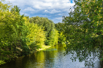 Fototapeta na wymiar Beautiful landscape with a lake and trees