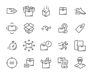 Fototapeta na wymiar set of sending product icons , such as delivery, mail, service, shipping, transport, box and more