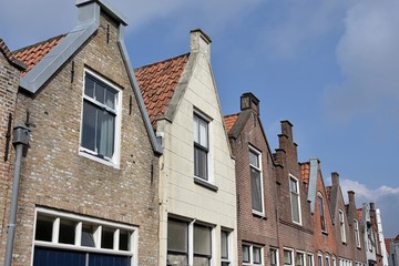 Fototapeta na wymiar Häuser Reihe Giebel Holland Niederlande