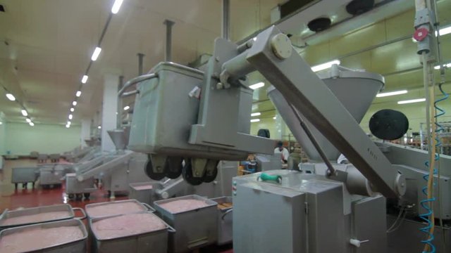 Factory for manufacturing sausages