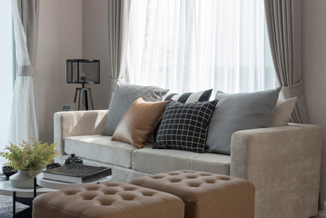 cozy living room style with set of sofa