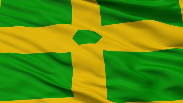 Patillas City Flag, Country Puerto Rico, Closeup View
