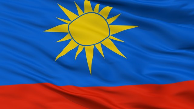 Artyom City Flag, Country Russia, Primorsky Kray, Closeup View